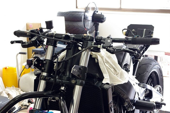 CBR400RR（NC29） スプロケ＆ハンドル交換